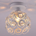 Crystal Ceiling Light Mini Crystal Chandelier Semi Flush Mount Ceiling Light White Finished Ceiling Lighting Bedroom Kitchen Living Room Modern Pendant Lighting Fixture,E26 Socket