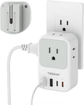 USB C Charger Block 20W,  PD Fast Charging Adapter with Foldable Plug, 1875W Power Outlet Extender(4 AC and 4 USB) for Cruise, Home, Office, Dorm